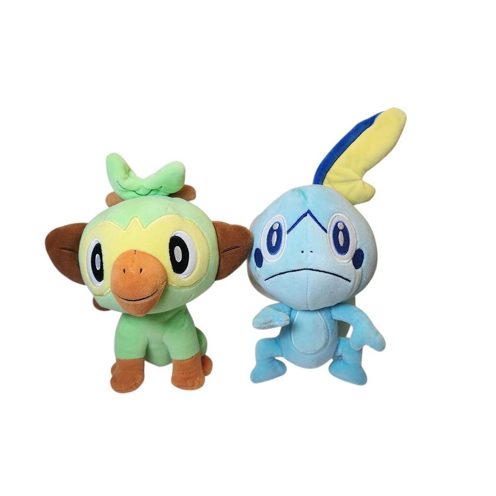 Lot of 2 2022 Pokemon Official Sword & Shield 8-Inch Grookey & Sobble Plush